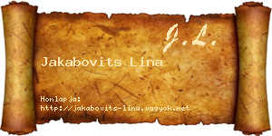 Jakabovits Lina névjegykártya
