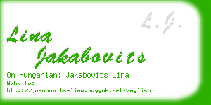lina jakabovits business card